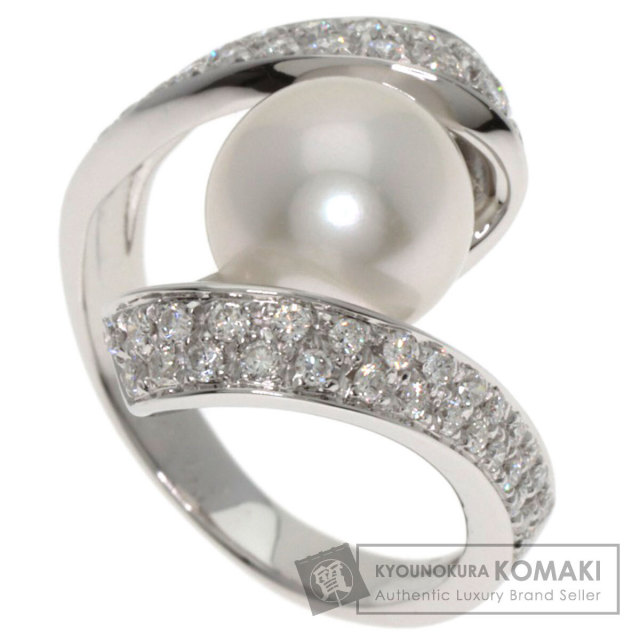 中古K18真珠指輪 Queen クイーン パール 真珠 ダイヤモンド リング・指輪 K18ホワイト