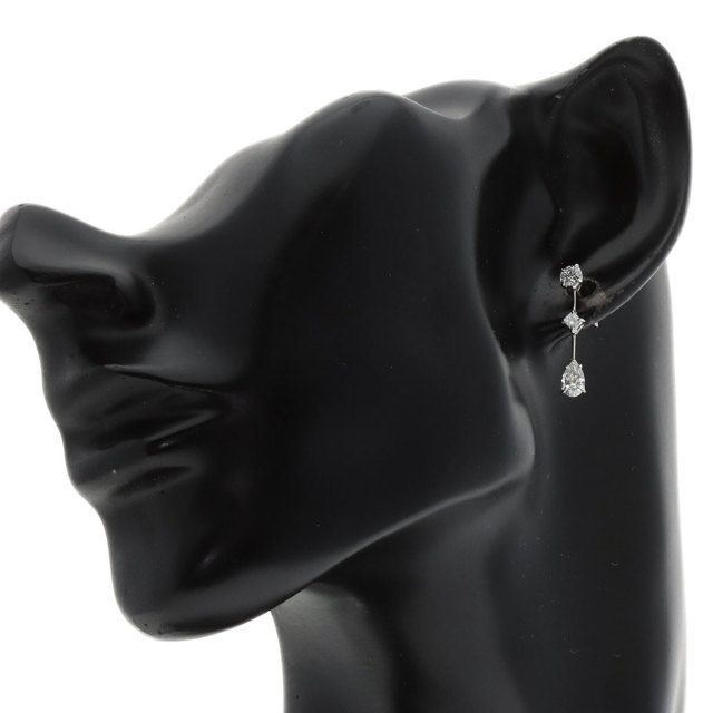 ハリーウィンストン ピアス スリーストーン ワイヤードロップ ダイヤモンド