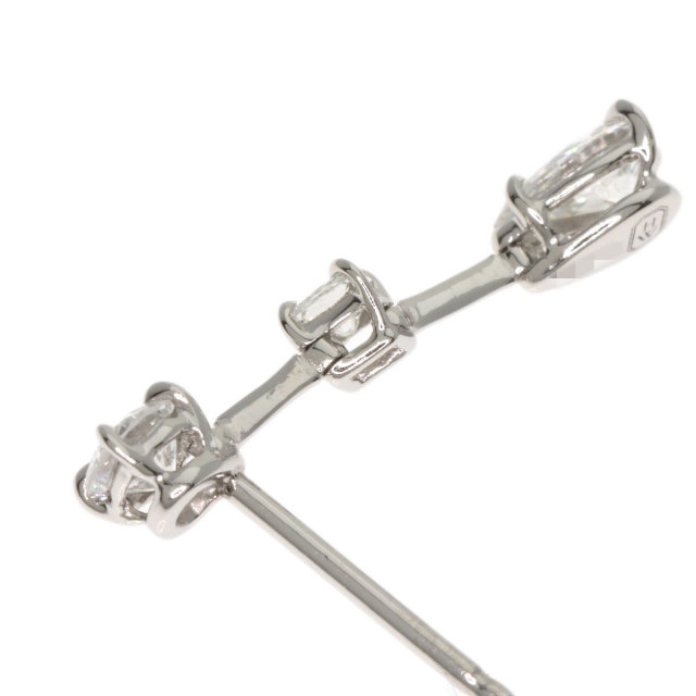 ハリーウィンストン ピアス スリーストーン ワイヤードロップ ダイヤモンド