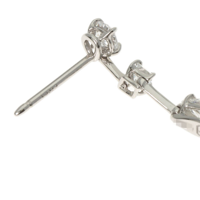 ハリーウィンストン ピアス スリーストーン ワイヤードロップ ダイヤモンド