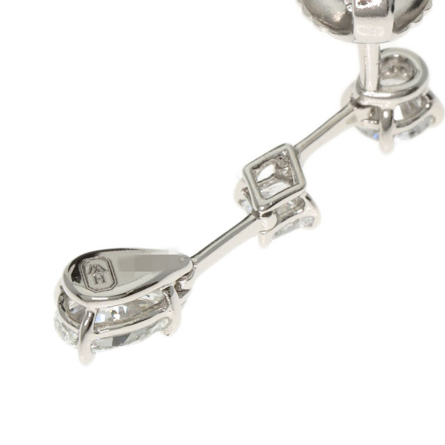 ハリーウィンストン ピアス スリーストーン ワイヤードロップ ダイヤモンド