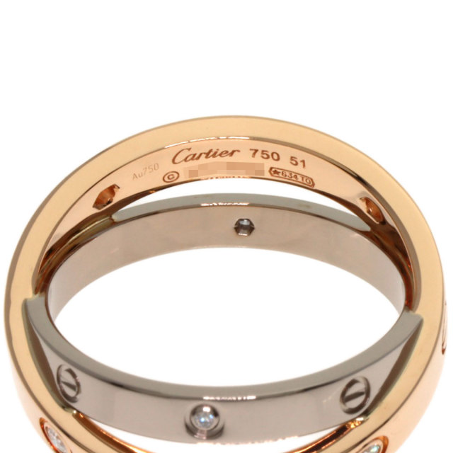 極美品 カルティエ ビーラブ リング 750 K18 PG WG ダイヤ 6P 楽天市場】カルティエ 指輪 K18PG ダイヤ56P ラブリング