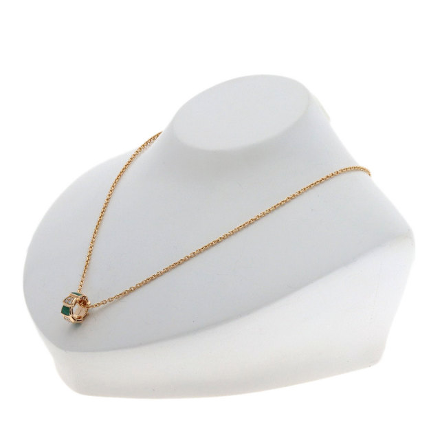 ブルガリ ゴールドリング型ペンダントネックレス# BVLGARI ブルガリ セルペンティ マラカイト ダイヤモンド ネックレス