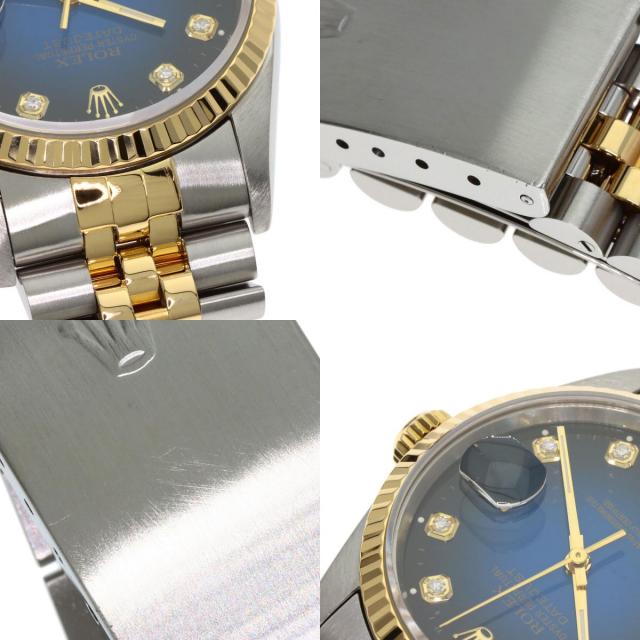 ロレックス 腕時計 デイトジャスト 10P ダイヤモンド ブルーグラデーション