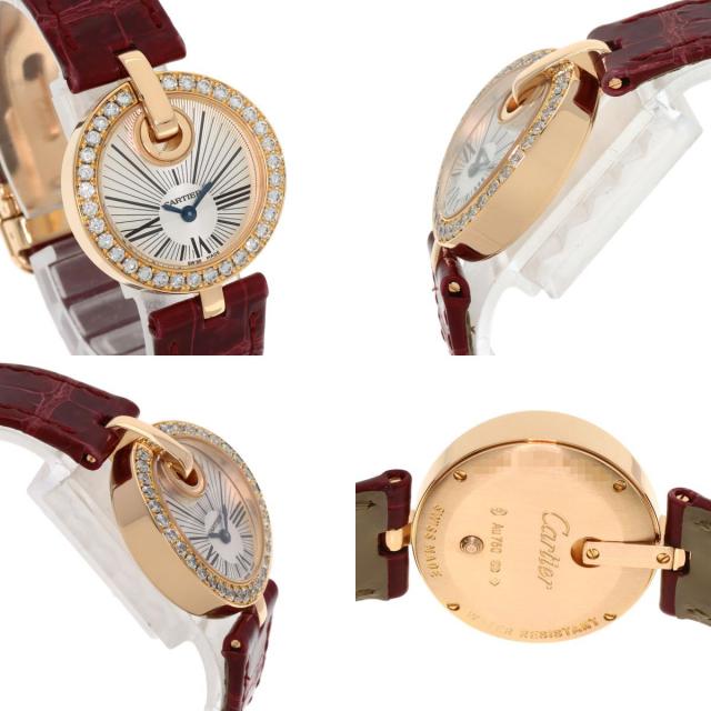 CARTIER カルティエ WG600007 カプティブ ドゥ カルティエ SM  ベゼルダイヤモンド 腕時計 K18PG アリゲーター レディース [中古] CARTIER カルティエ WG600007 カプティブ ドゥ カルティエ SM ベゼル