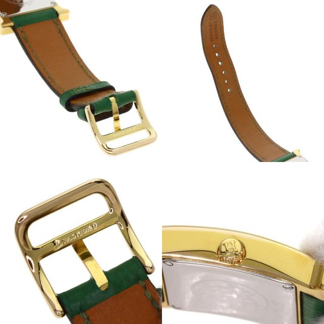 HERMES エルメス HH1.201 Hウォッチ 腕時計 GP/革 レディース [中古