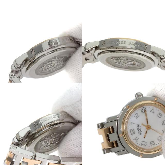 HERMES エルメス CL4.221 クリッパー ナクレ 腕時計 ステンレス
