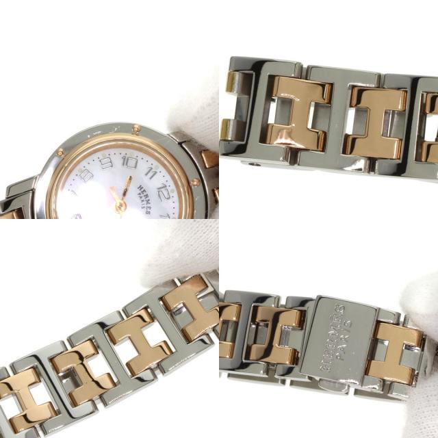 HERMES エルメス CL4.221 クリッパー ナクレ 腕時計 ステンレス