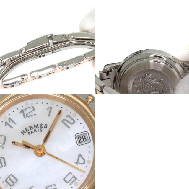 HERMES エルメス CL4.221 クリッパー ナクレ 腕時計 ステンレス