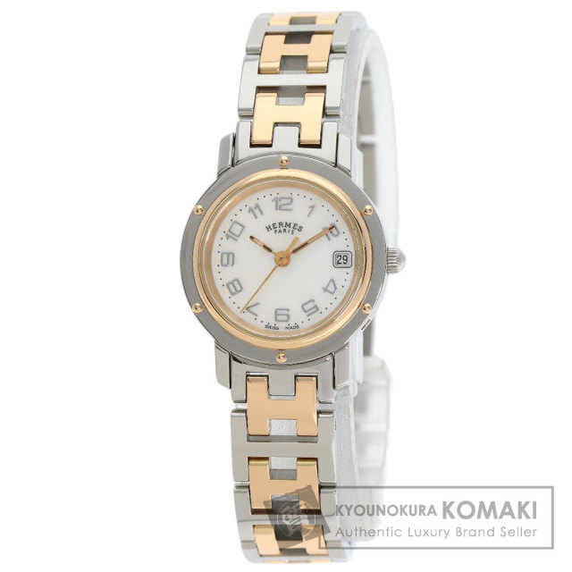 HERMES エルメス CL4.221 クリッパー ナクレ 腕時計 ステンレス