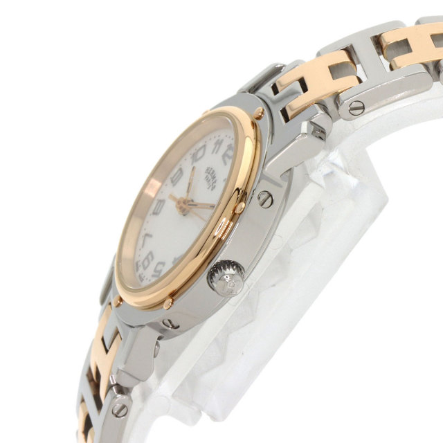 HERMES エルメス CL4.221 クリッパー ナクレ 腕時計 ステンレス