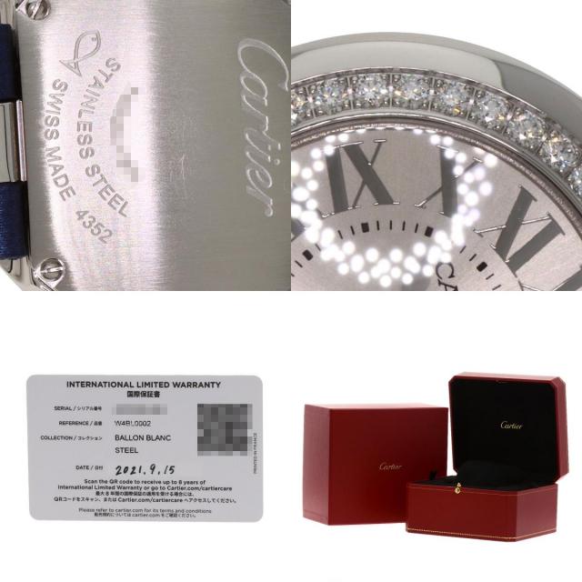 CARTIER カルティエ W4BL0002 バロンブラン 26mm 腕時計 SS 革 レディース [中古] Cartier（カルティエ） W4BL0002 バロンブラン 26mm 腕時計 ステンレス