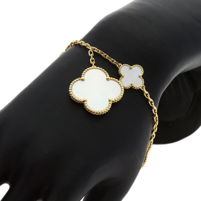 ヴァンクリーフ＆アーペル ブレスレット マジックアルハンブラ ホワイトシェル 5モチーフ