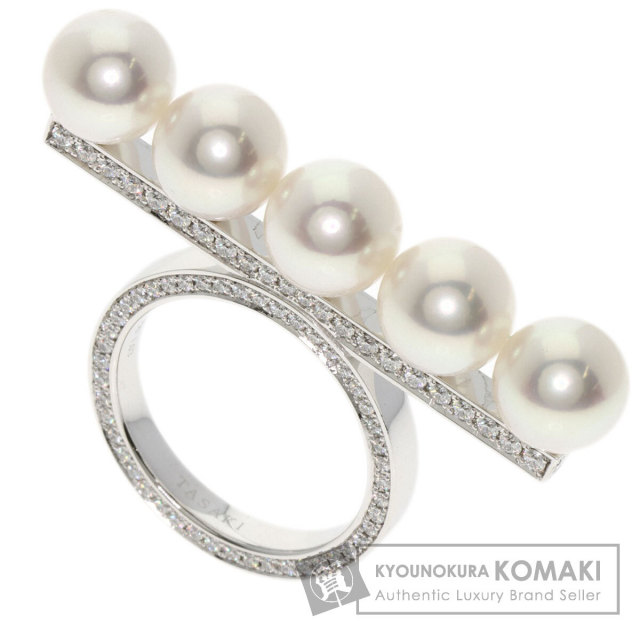 タサキ リング・指輪 バランスシグネチャー パヴェ ダイヤモンド アコヤパール 真珠