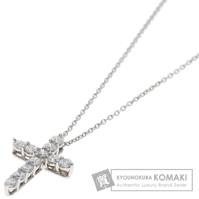 美品■ティファニー／クロスステッチネックレス■ダイヤモンド　プラチナ950 TIFFANY&Co. ティファニー クロスステッチ ネックレス プラチナPT950