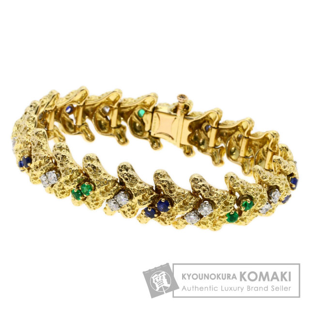 専用JH261★最高級ダイヤモンド2ct K18スリーカラー ブレスレット 鑑付 2.25ct ダイヤモンド エメラルド サファイア ブレスレット K18