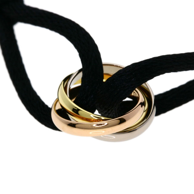 カルティエ 現行 トリニティ ブレスレット K18 コットン ネイビー Cartier 【超美品】カルティエ トリニティ ブレスレット K18WG