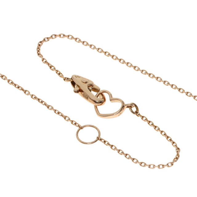 ポンテヴェキオ　K18ハート型ダイヤモンド0.3ネックレス K18PGピンクサファイア/ダイヤモンドネックレス