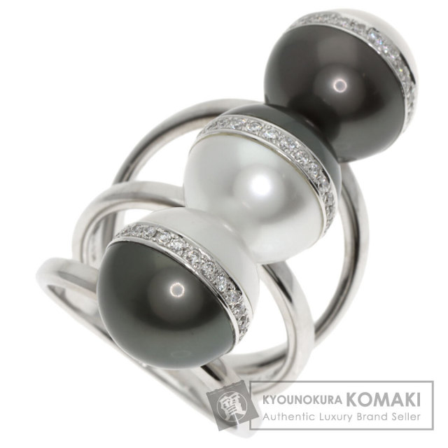タサキ ブラック パール ダイヤモンド リング #17 K18 (K18YG