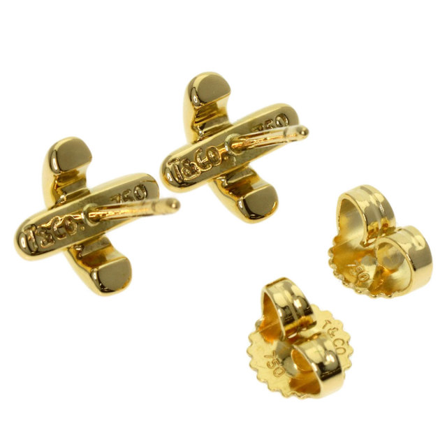 TIFFANY&Co. ティファニー クロスステッチ ピアス K18イエローゴールド