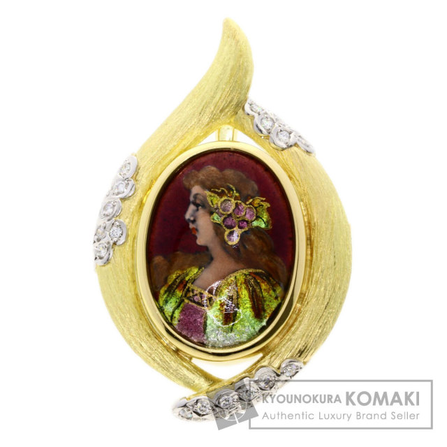 梶光夫 ブローチ エマーユ ミニアチュール ダイヤモンド 