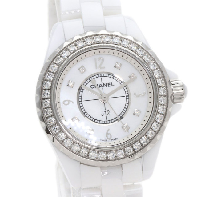 シャネル 腕時計 J12 29mm 8P ダイヤモンド ホワイト セラミック