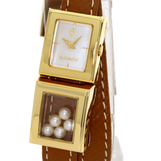MIKIMOTO ミキモト マルチフォーム 腕時計 GP/革 レディース [中古