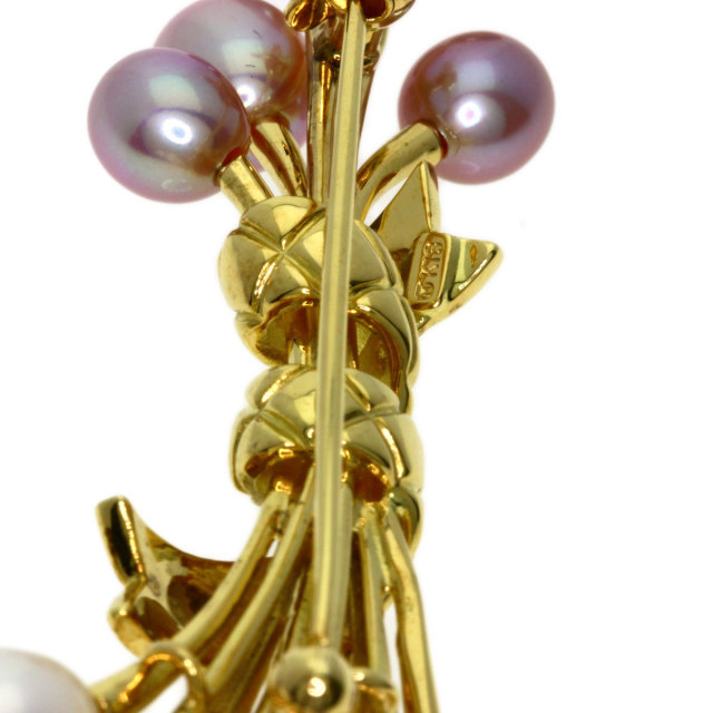 MIKIMOTO ミキモト 淡水パール 真珠 ブローチ K18イエローゴールド