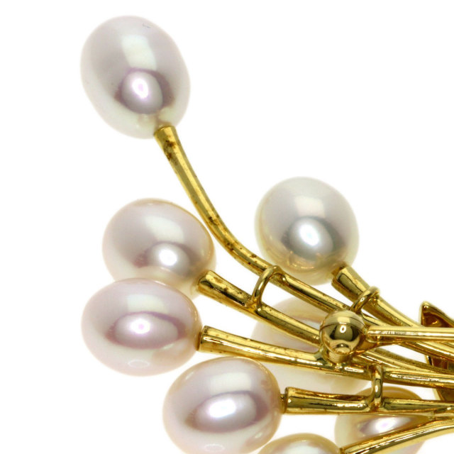MIKIMOTO ミキモト 淡水パール 真珠 ブローチ K18イエローゴールド