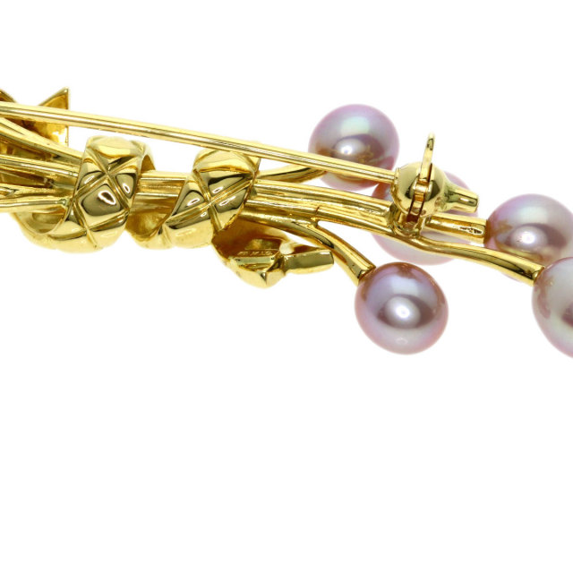 MIKIMOTO ミキモト 淡水パール 真珠 ブローチ K18イエローゴールド