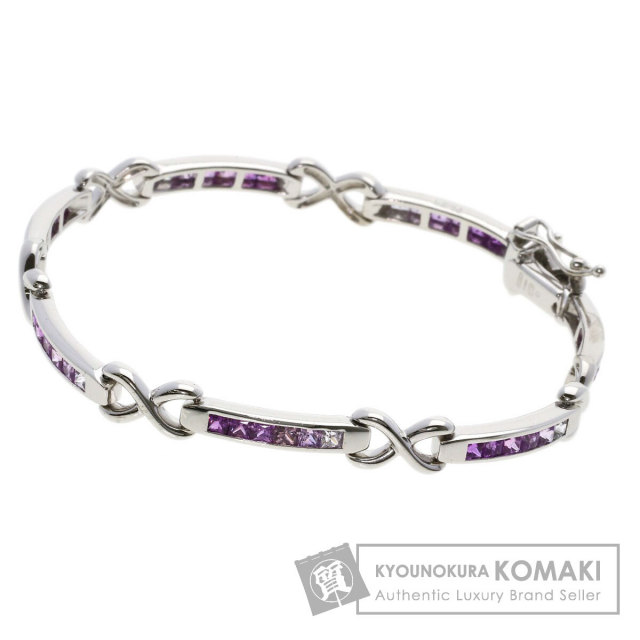 ダイヤ サファイヤ 5.65ct ブレスレット 17cm K18WG 新品仕上済 ブランド京の蔵小牧 ネット販売部