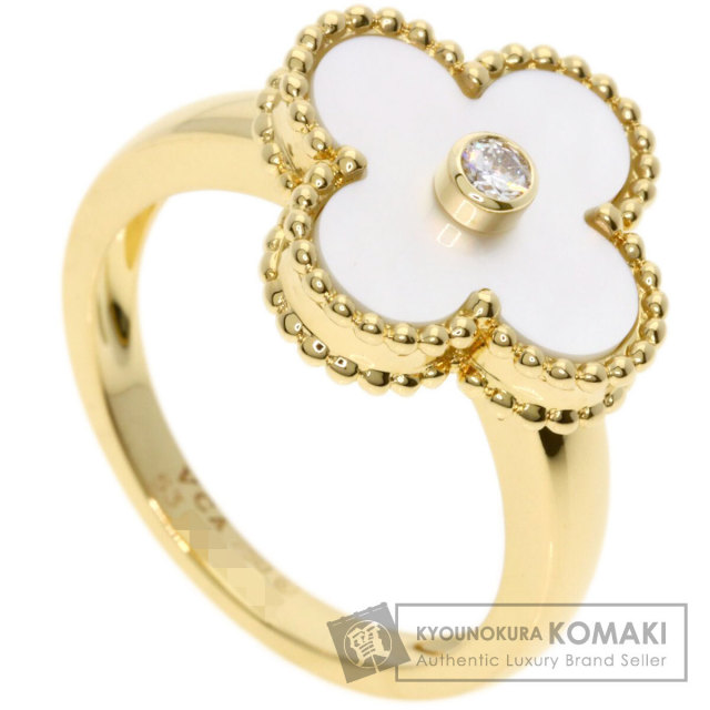 ヴァンクリーフ＆アーペル リング・指輪 ヴィンテージ アルハンブラ シェル 1P ダイヤモンド #53