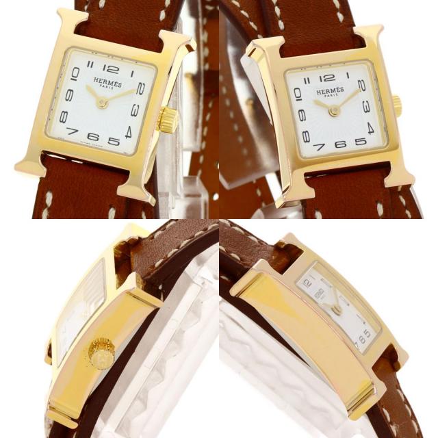 HERMES エルメス HH1.101 Hウォッチミニ ドゥブルトゥール 腕時計 GP