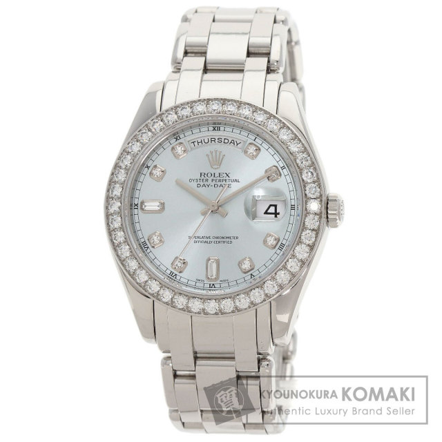 ロレックス 腕時計 デイデイト パールマスター 10P ベゼルダイヤモンド アイスブルー