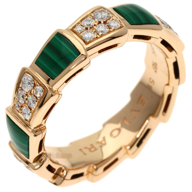 ブルガリ リング・指輪 セルペンティ ヴァイパー マラカイト ダイヤモンド #51