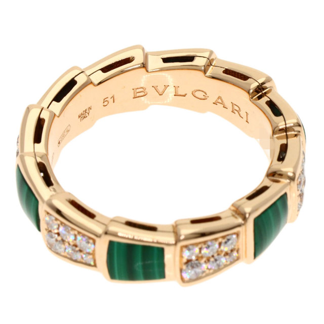ブルガリ リング・指輪 セルペンティ ヴァイパー マラカイト ダイヤモンド #51