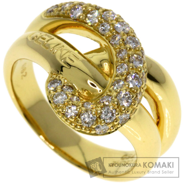 セリーヌ、プラチナ✖️イエローゴールド✖️ダイヤ、指輪 CELINE セリーヌ ダイヤモンド リング・指輪 K18イエローゴールド