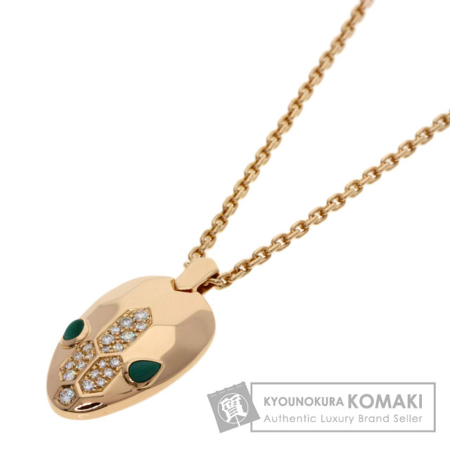美品★ブルガリ セルペンティ ヴァイパー ネックレス（ダイヤモンド・マラカイト） BVLGARI ブルガリ セルペンティ マラカイト ダイヤモンド ネックレス