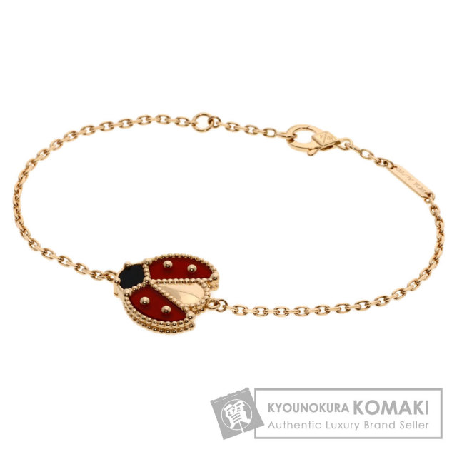 ヴァンクリーフ＆アーペル ブレスレット ラッキー スプリング オープンウィング レディバグ オニキス カーネリアン