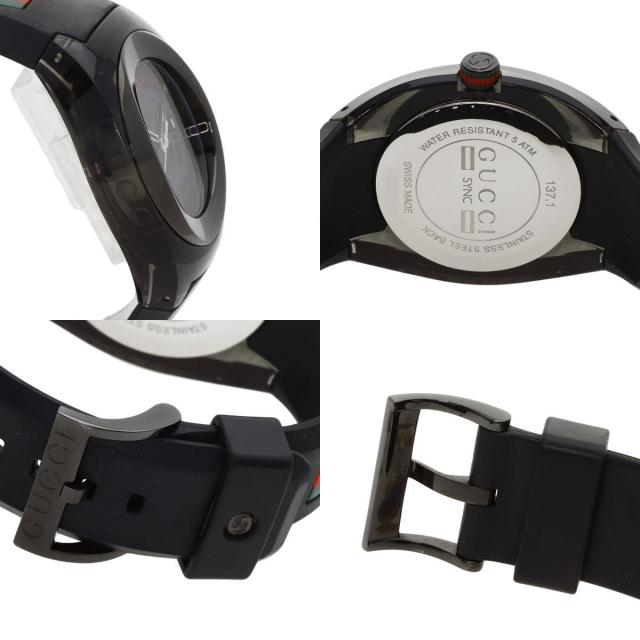 【新品】GUCCI SYNC 36mm シェリーライン ラバーベルト　ブラック 新品】GUCCI SYNC 36mm シェリーライン ラバーベルト ブラック 新品