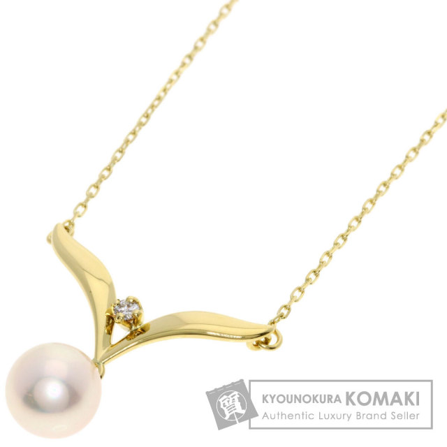 MIKIMOTO ミキモト パール 真珠 ダイヤモンド ネックレス K18イエロー