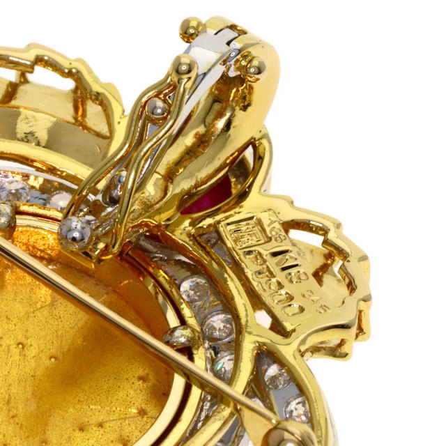 梶光夫 ブローチ エマーユ マルチストーン