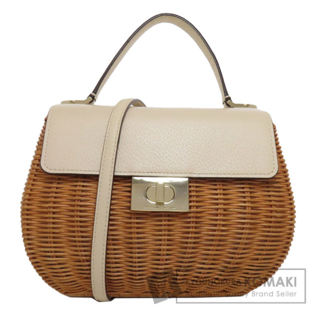 kate spade ケイトスペード カゴバッグ 2WAY ハンドバッグ ストロー  