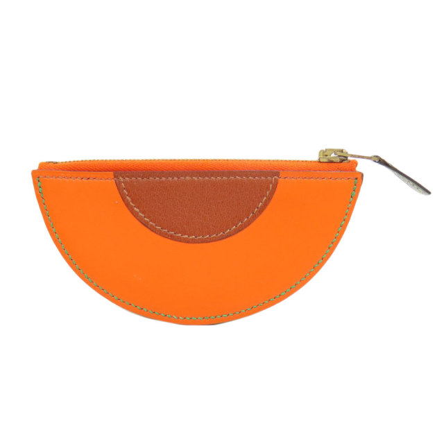 HERMES エルメス オレンジ フルーツ ゴールド金具 コインケース レザー  