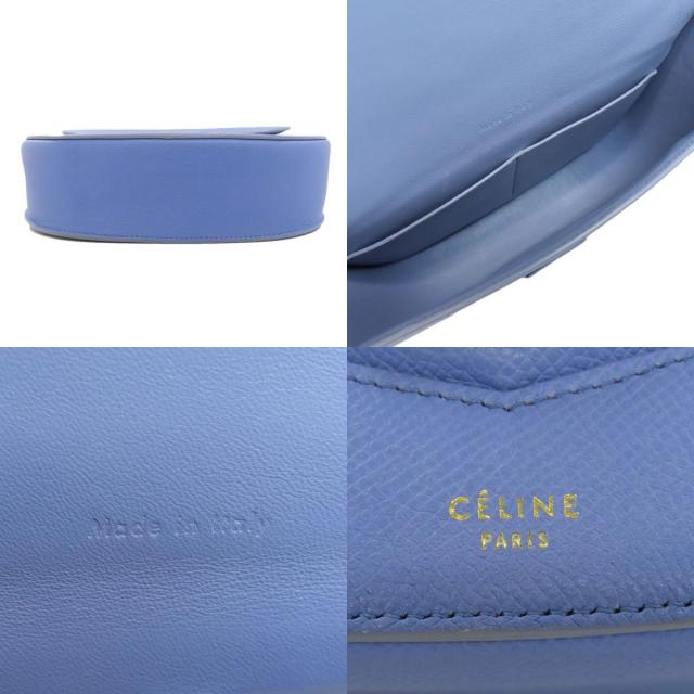 CELINE■セリーヌ ロゴ レザー ショルダーバック ブルー SummerSALE開催! 8/9～8/18 10時迄!】CELINE セリーヌ ロゴ