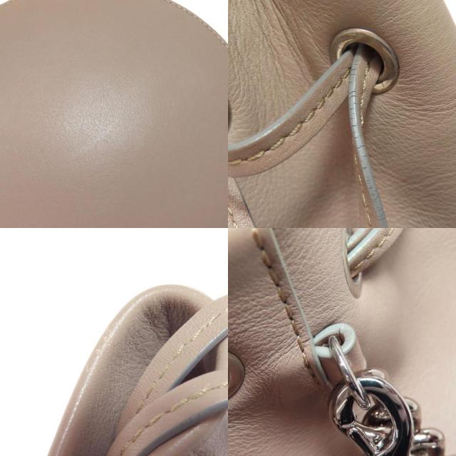 J&M DAVIDSON COURA S グレージュレザークラッチバッグ