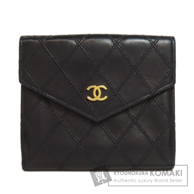 CHANEL シャネル Wホック ココマーク ゴールド金具 二つ折り財布（小銭  