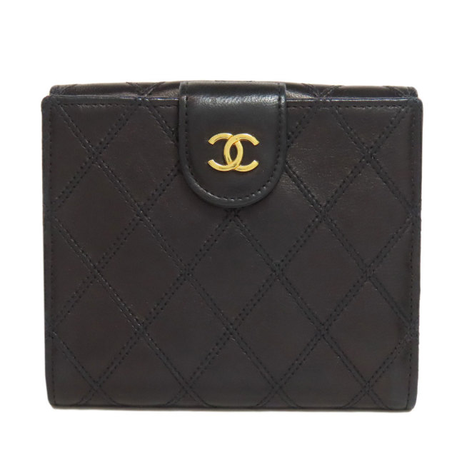 CHANEL シャネル Wホック ココマーク ゴールド金具 二つ折り財布
