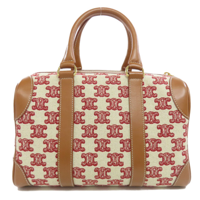 CELINE ミニボストン ハンドバッグ マカダム柄 トリオンフ 2way CELINE ミニボストン ハンドバッグ マカダム柄 トリオンフ 2way