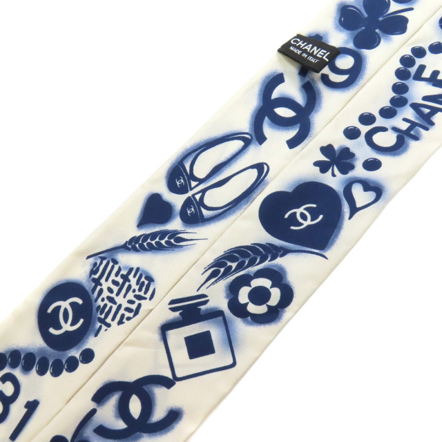 CHANEL シャネル ココマーク ヘアバンド スカーフ シルク レディース